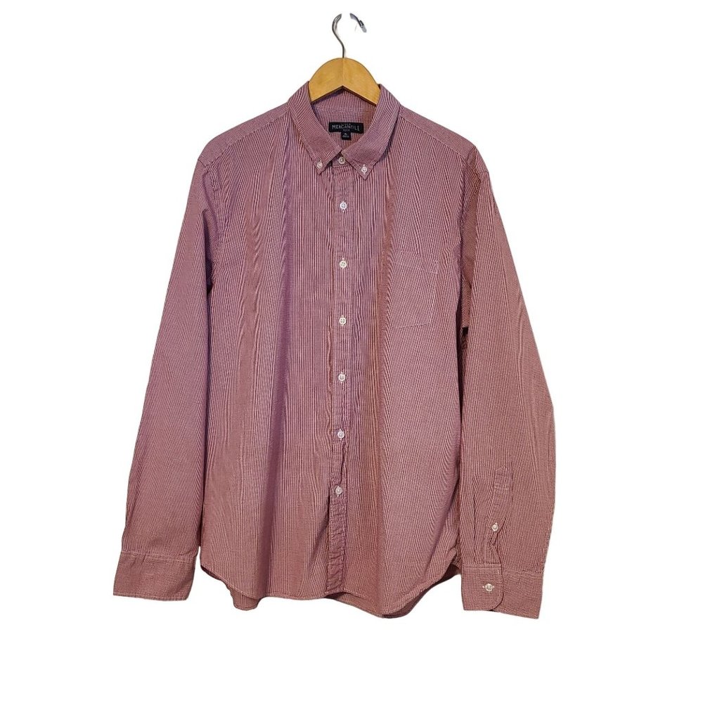 J Crew Men's Mercantile Flex Button Down Shirt Size XL Red White Plaid Collared